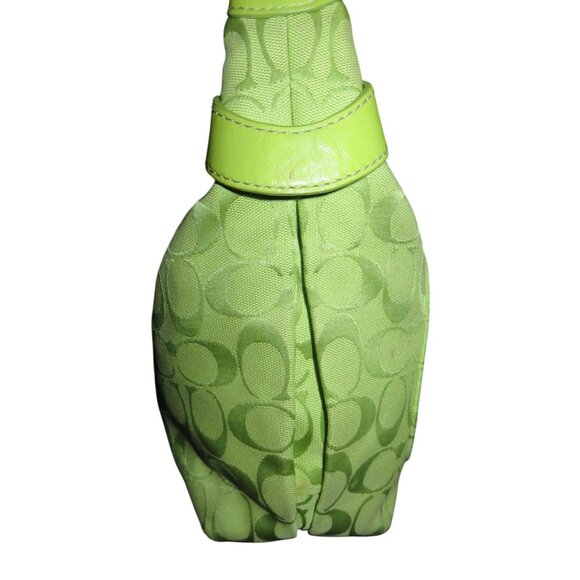 Coach 2010 Lime Green Penelope Signature Canvas Hobo & Matching Leather Wristlet - Picture 4 of 14